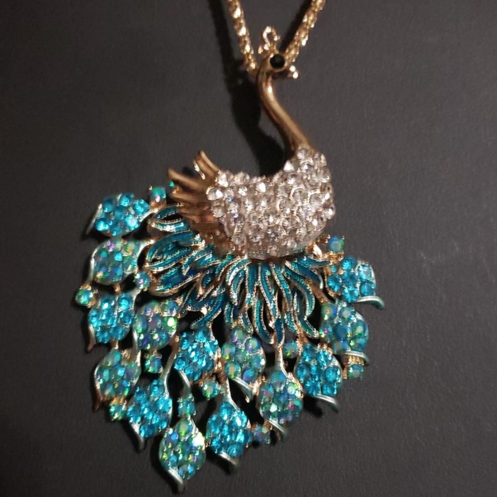 COPY - NWT Crystal peacock necklace by Betsey Johnson